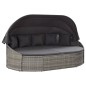 vidaXL Tumbona de jardín con dosel de ratán sintético gris vidaXL Tumbona de jardín con dosel de ratán sintético gris