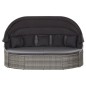 vidaXL Tumbona de jardín con dosel de ratán sintético gris vidaXL Tumbona de jardín con dosel de ratán sintético gris
