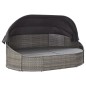vidaXL Tumbona de jardín con dosel de ratán sintético gris vidaXL Tumbona de jardín con dosel de ratán sintético gris