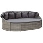 vidaXL Tumbona de jardín con dosel de ratán sintético gris vidaXL Tumbona de jardín con dosel de ratán sintético gris