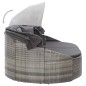 vidaXL Tumbona de jardín con dosel de ratán sintético gris vidaXL Tumbona de jardín con dosel de ratán sintético gris