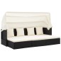 vidaXL Tumbona cama jardín techo ratán sintético negro vidaXL Tumbona cama jardín techo ratán sintético negro