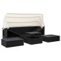 vidaXL Tumbona cama jardín techo ratán sintético negro vidaXL Tumbona cama jardín techo ratán sintético negro