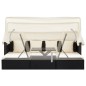 vidaXL Tumbona cama jardín techo ratán sintético negro vidaXL Tumbona cama jardín techo ratán sintético negro