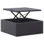 vidaXL Tumbona cama jardín techo ratán sintético negro vidaXL Tumbona cama jardín techo ratán sintético negro
