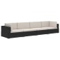 vidaXL Set de sofás de jardín 4 piezas y cojines ratán sintético negro vidaXL Set de sofás de jardín 4 piezas y cojines ratán sintético negro