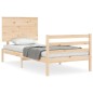 vidaXL Estructura de cama con cabecero madera maciza 90x200 cm vidaXL Estructura de cama con cabecero madera maciza 90x200 cm