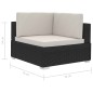 vidaXL Set de sofás de jardín 4 piezas y cojines ratán sintético negro vidaXL Set de sofás de jardín 4 piezas y cojines ratán sintético negro