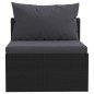 vidaXL Set muebles de jardín 5 piezas y cojines ratán sintético negro