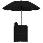 vidaXL Cama de jardín con sombrilla ratán sintético negro vidaXL Cama de jardín con sombrilla ratán sintético negro