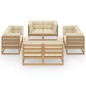 vidaXL Juego de muebles de jardín 8 pzas y cojines madera pino maciza vidaXL Juego de muebles de jardín 8 pzas y cojines madera pino maciza