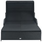 vidaXL Tumbona para 2 personas con toldo ratán sintético negro vidaXL Tumbona para 2 personas con toldo ratán sintético negro
