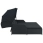 vidaXL Tumbona para 2 personas con toldo ratán sintético negro vidaXL Tumbona para 2 personas con toldo ratán sintético negro