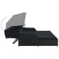 vidaXL Tumbona para 2 personas con toldo ratán sintético negro vidaXL Tumbona para 2 personas con toldo ratán sintético negro