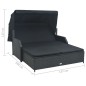 vidaXL Tumbona para 2 personas con toldo ratán sintético negro vidaXL Tumbona para 2 personas con toldo ratán sintético negro