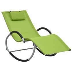 vidaXL Tumbona con cojín textilene verde