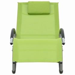 vidaXL Tumbona con cojín textilene verde