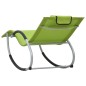 vidaXL Tumbona con cojín textilene verde vidaXL Tumbona con cojín textilene verde