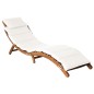 vidaXL Tumbona con cojín madera maciza de acacia color crema