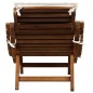 vidaXL Tumbona con cojín madera maciza de acacia color crema
