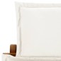 vidaXL Tumbona con cojín madera maciza de acacia color crema