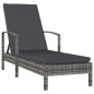 vidaXL Tumbona con reposabrazos ratán sintético gris vidaXL Tumbona con reposabrazos ratán sintético gris