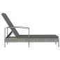 vidaXL Tumbona con reposabrazos ratán sintético gris vidaXL Tumbona con reposabrazos ratán sintético gris