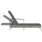 vidaXL Tumbona con reposabrazos ratán sintético gris vidaXL Tumbona con reposabrazos ratán sintético gris