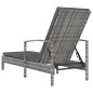 vidaXL Tumbona con reposabrazos ratán sintético gris vidaXL Tumbona con reposabrazos ratán sintético gris