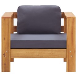 vidaXL Silla de jardín con cojín madera maciza de acacia gris oscuro