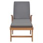 vidaXL Tumbona con cojín madera maciza de teca gris oscuro vidaXL Tumbona con cojín madera maciza de teca gris oscuro