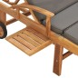vidaXL Tumbona con cojín madera maciza de teca gris oscuro vidaXL Tumbona con cojín madera maciza de teca gris oscuro