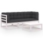 vidaXL Muebles de jardín 4 piezas con cojines de madera de pino maciza vidaXL Muebles de jardín 4 piezas con cojines de madera de pino maciza