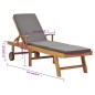 vidaXL Tumbona con cojín madera maciza de teca gris oscuro vidaXL Tumbona con cojín madera maciza de teca gris oscuro