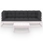 vidaXL Muebles de jardín 4 piezas con cojines de madera de pino maciza vidaXL Muebles de jardín 4 piezas con cojines de madera de pino maciza