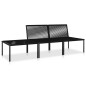 vidaXL Juego de muebles de jardín 3 piezas con cojines PVC negro vidaXL Juego de muebles de jardín 3 piezas con cojines PVC negro
