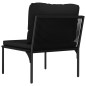 vidaXL Juego de muebles de jardín 3 piezas con cojines PVC negro vidaXL Juego de muebles de jardín 3 piezas con cojines PVC negro