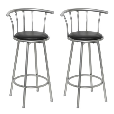 vidaXL Taburetes de cocina 2 unidades cuero sintético negro 