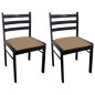 vidaXL Sillas de comedor 2 uds madera maciza caucho terciopelo marrón vidaXL Sillas de comedor 2 uds madera maciza caucho terciopelo marrón