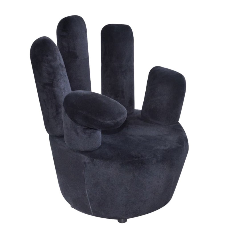 vidaXL Sillón en forma de mano de terciopelo negro vidaXL Sillón en forma de mano de terciopelo negro