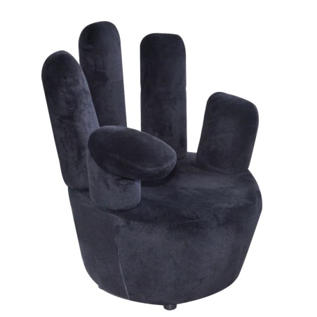 vidaXL Sillón en forma de mano de terciopelo negro