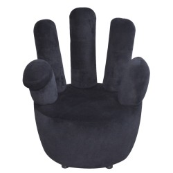 vidaXL Sillón en forma de mano de terciopelo negro