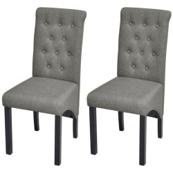 vidaXL Sillas de comedor 2 unidades tela gris claro