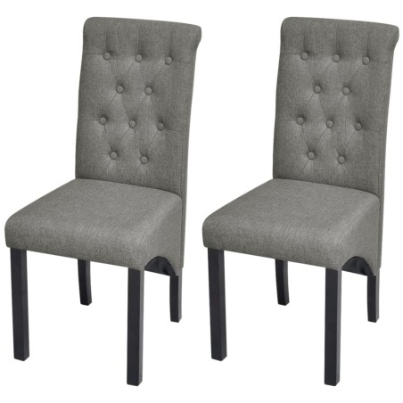 vidaXL Sillas de comedor 2 unidades tela gris claro