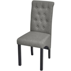 vidaXL Sillas de comedor 2 unidades tela gris claro