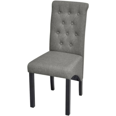 vidaXL Sillas de comedor 2 unidades tela gris claro