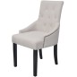 vidaXL Sillas de comedor 2 unidades tela gris crema vidaXL Sillas de comedor 2 unidades tela gris crema