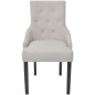 vidaXL Sillas de comedor 2 unidades tela gris crema vidaXL Sillas de comedor 2 unidades tela gris crema
