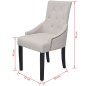 vidaXL Sillas de comedor 2 unidades tela gris crema vidaXL Sillas de comedor 2 unidades tela gris crema