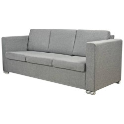 vidaXL Sofá de 3 plazas de tela gris claro